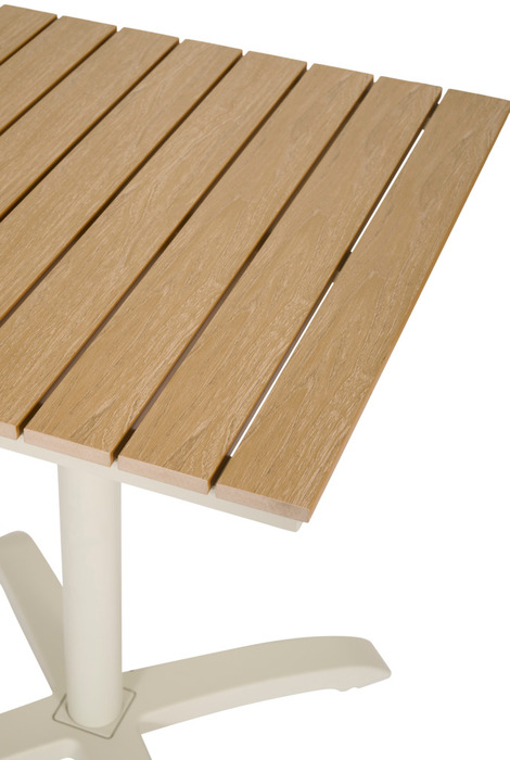 Kafébord Dover 58 x 58 cm alu/nonwood lys teak